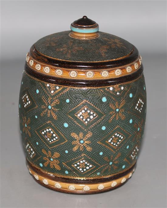 A Doulton Slaters patent tobacco jar